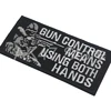 2ND SECOND AMENDMENT DEFEND Patch GUN CONTROL MEANS USING BOTH HANDS Embroidery Patch for Biker Vest Jacket Cap STOCK