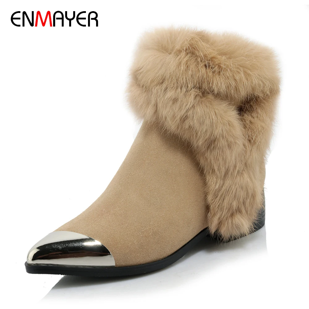 

Korean fashion cool winter snow boots girl fancy imported nubuck leather half knee snow boots, Black,camel