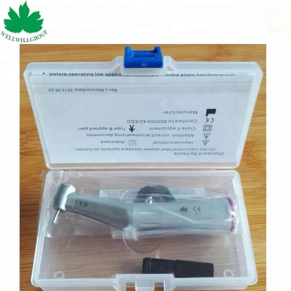
Red Ring 1:5 Contra Angle LED Speed Increasing inner channel dental contra angle handpiece 