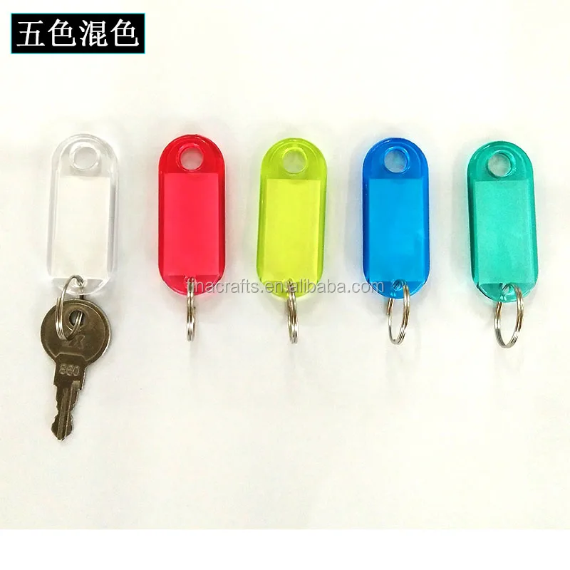 Id Label Name Tags Plastic Keychain With Split Ring For Baggage Key ...