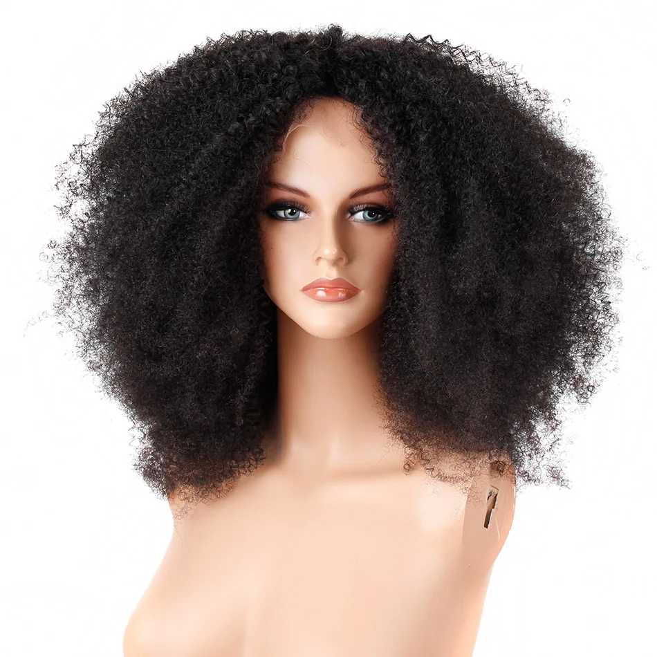 

Hot sales top quality brazilian afro kinky curly human hair lace front wig on sale