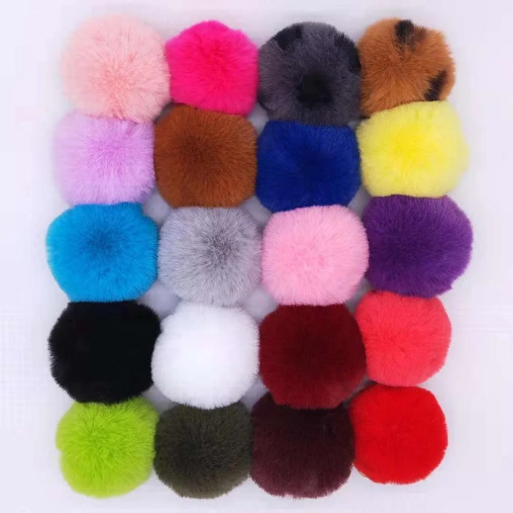 
Wholesale good furry faux rex rabbit hair ball/ pompom for hat Shoes 