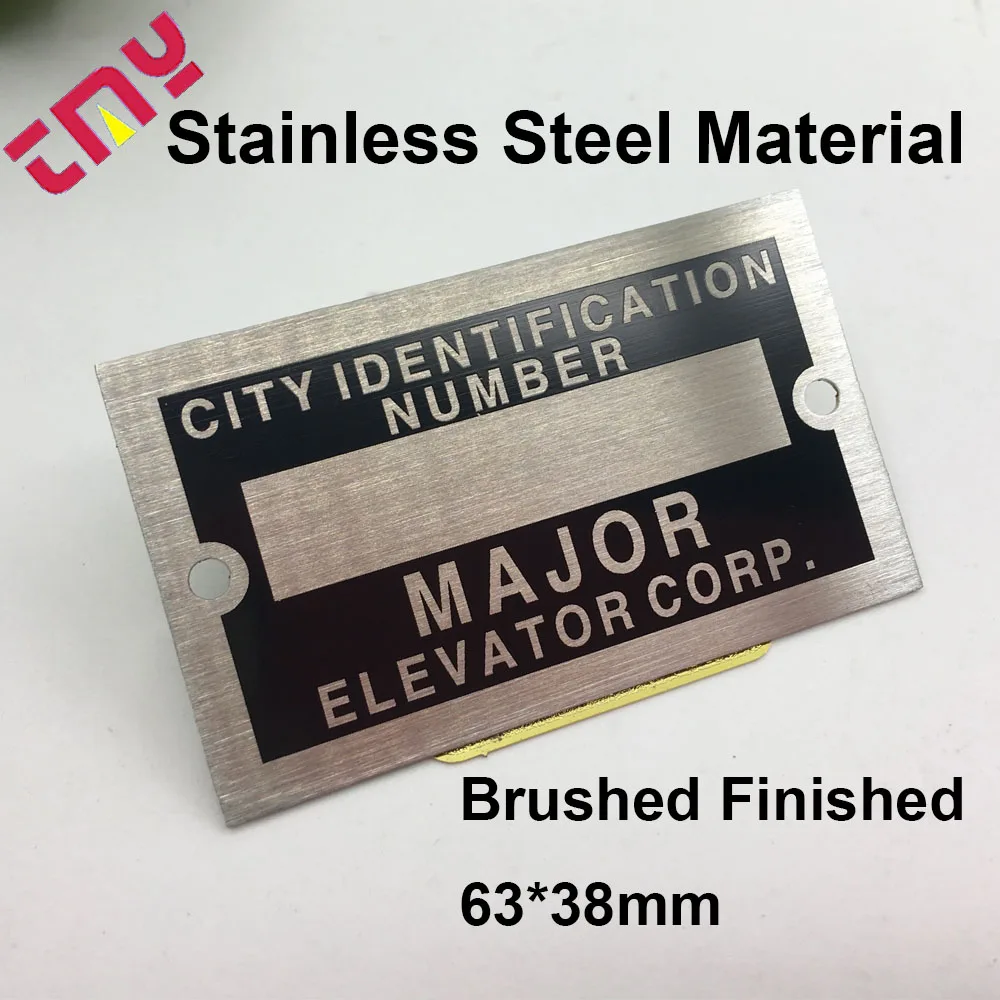 Custom Engraved Logo Sticker Self Adhesive Metal Plate With Holes Buy