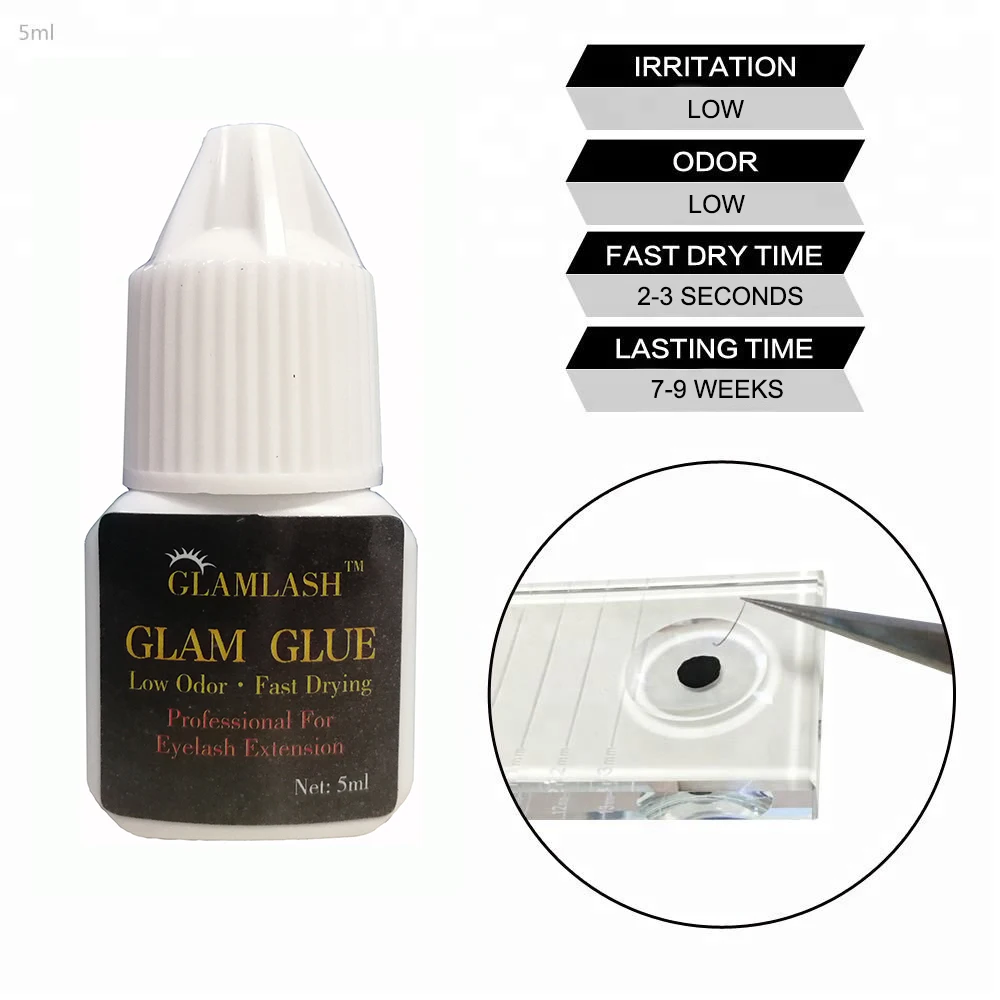 

Wholesale private label 5ml low smell no simulation lash extension glue soft eyelash glue fast drying lash adhesive, Black eyelash glue