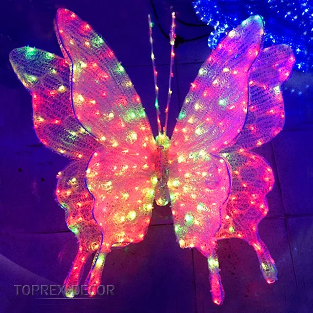 Most popular decoration 3D glowing wedding lighted butterfly