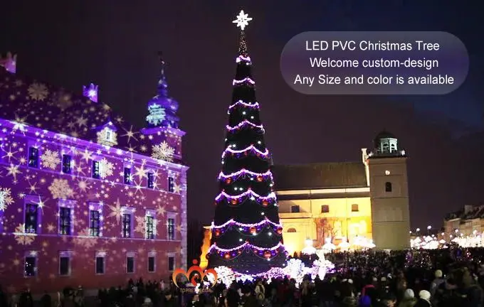 Decoration IP65 8m LED PVC metal spiral christmas tree