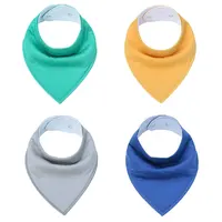 

wholesale baby boy girl solid Color 100% organic Cotton Colorful premium Waterproof Baby Bandana Bib