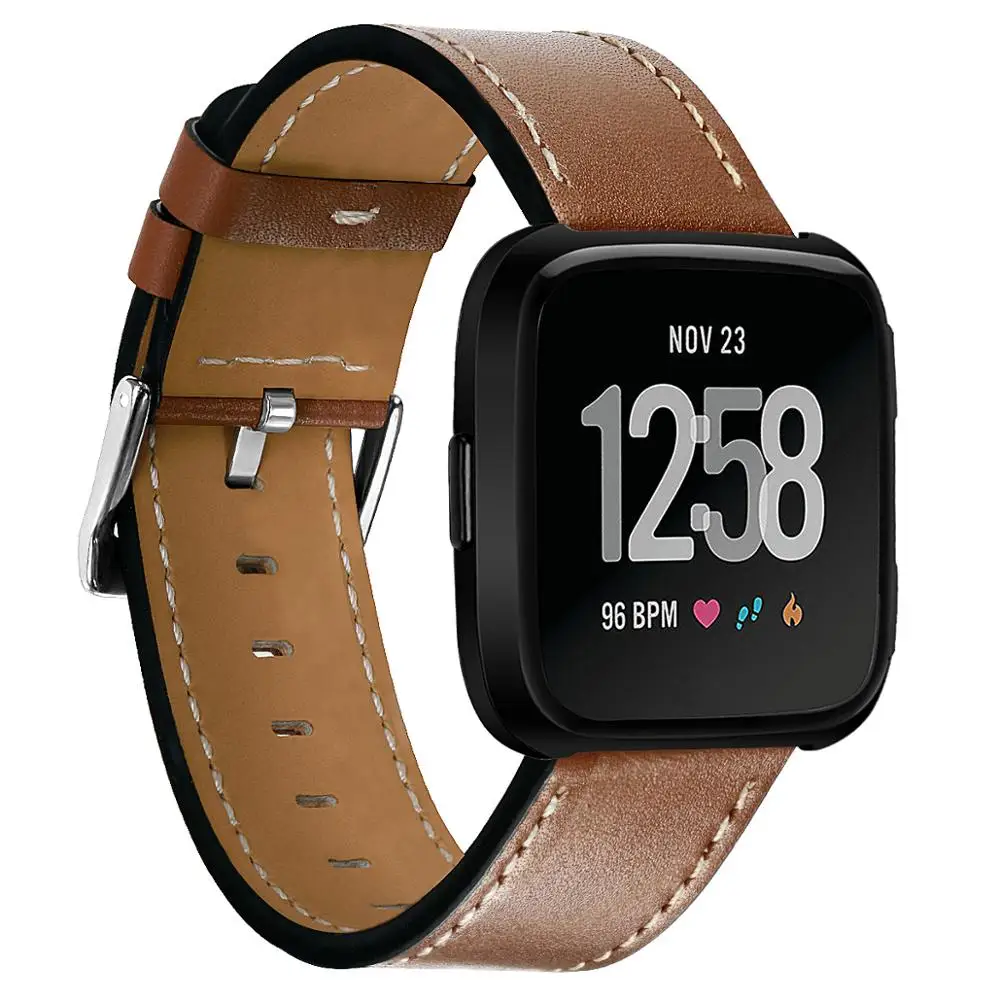 

Wholesale Genuine Leather Strap Smart Watch Bands For Fitbit Versa