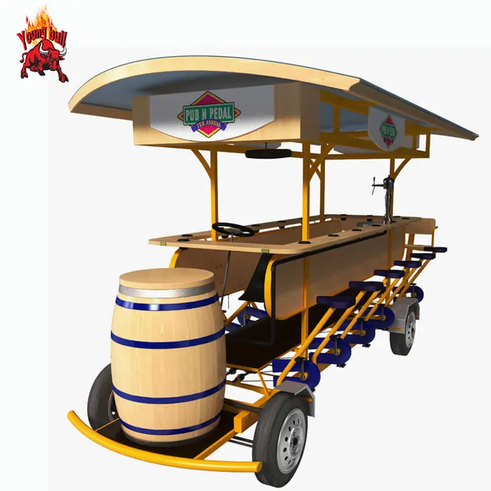 

15 cycling Passenger electric beach beer bike party bus, Customized