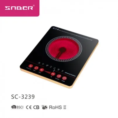 

Ultra-slim touch control infrared cooker ceramic cooker with gold frame 2019 hot sale