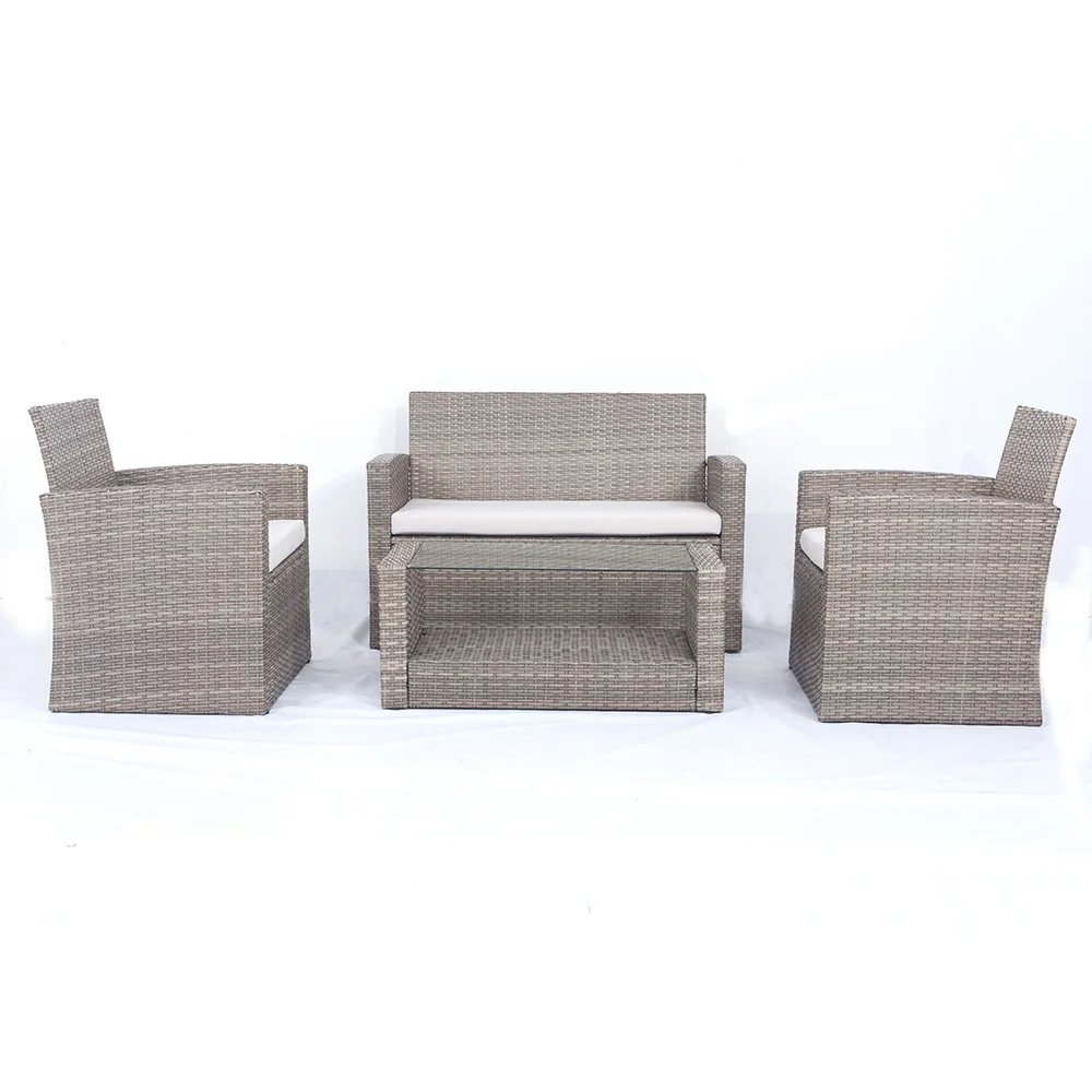 
Popular high quality outdoor rattan wicker garden sofa set furniture with coffee table 