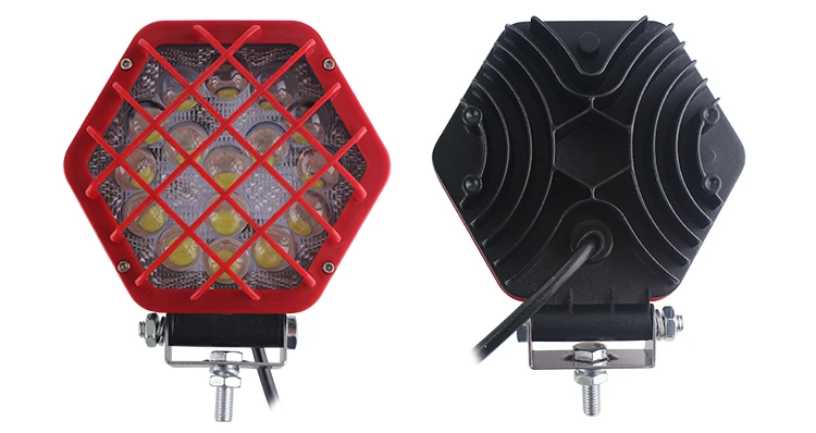 5 inch 48w LED Spot Work Light - Hexagon - 3800lm - 5D Spot - for Jeeps Trucks Offroad Tractor Military Style