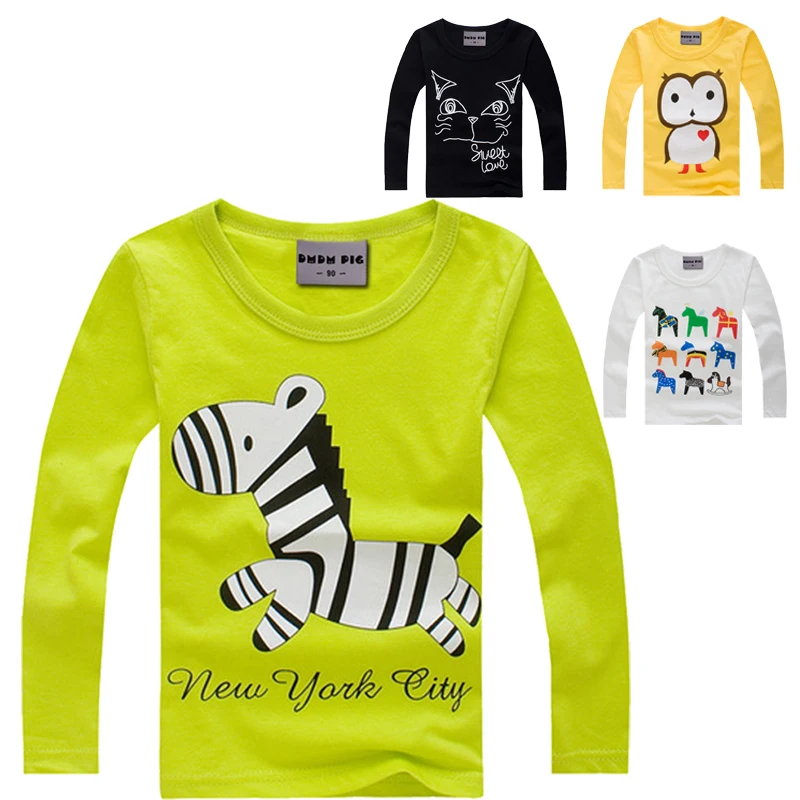 Stylish cotton children t shirts long sleeve t shirts cartoon t shirt girls and boys t