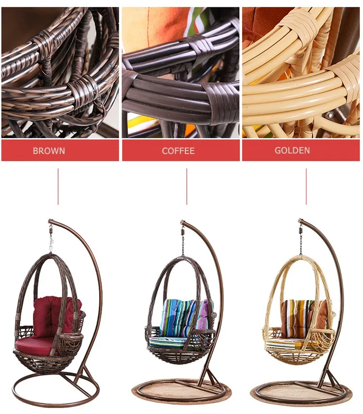 Sing Seat Swing Basket Shape Indoor Hanging Swing Chair Rattan Swing