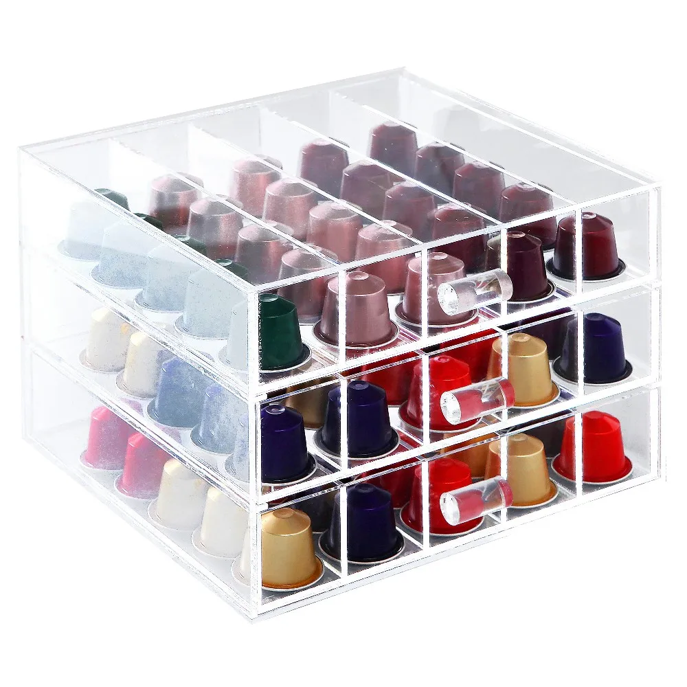 Clear Acryl 75 Nespresso Pod Capsule Organizer Lucite Koffie Pod Houder