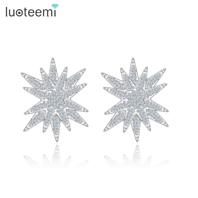 

LUOTEEMI Hot New Women's Fashion 2016 Popular Retail Romantic Sparkling Crystal Cubic Zircon Sexy Women Cool Star Stud Earrings, N/a