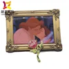 custom photo frame cartoon characters antique gold pin badge emblem