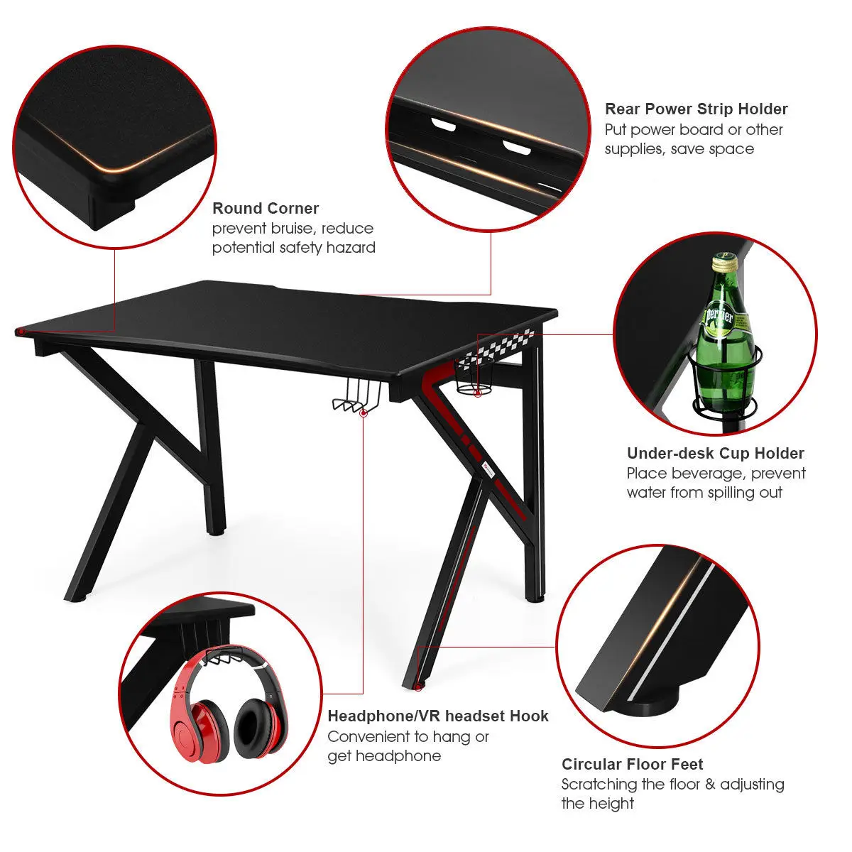 Cheap PC Standing Gaming Table Computer Gaming Desk