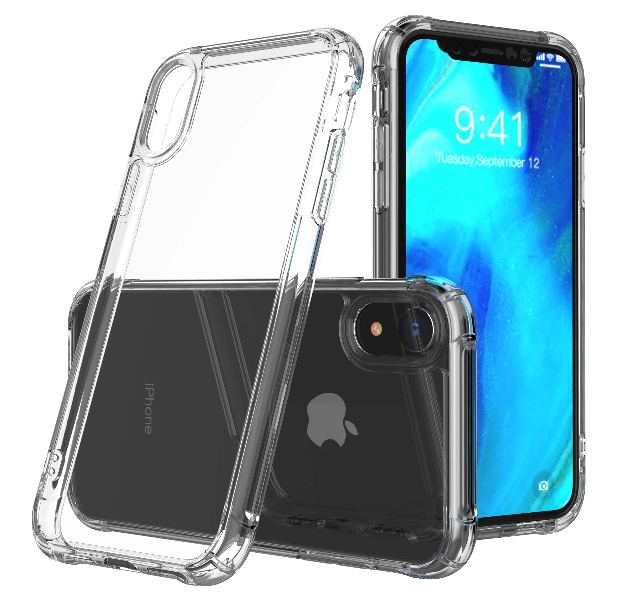 

High quality transparent clear hard acrylic mobile phone case housings for iphone 6 7 8 plus X XS max xr back cover, Transparent black blue red pink white