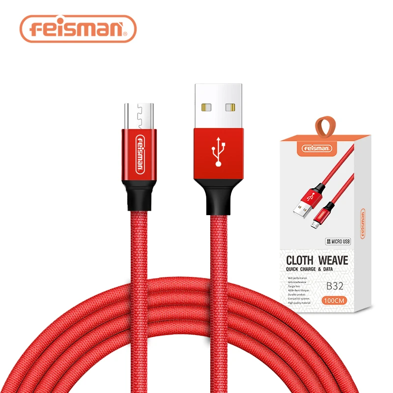 Feisman Top Quality Braided 2A Fast Charging Cable for iPhone Charger Cable With Retail Package