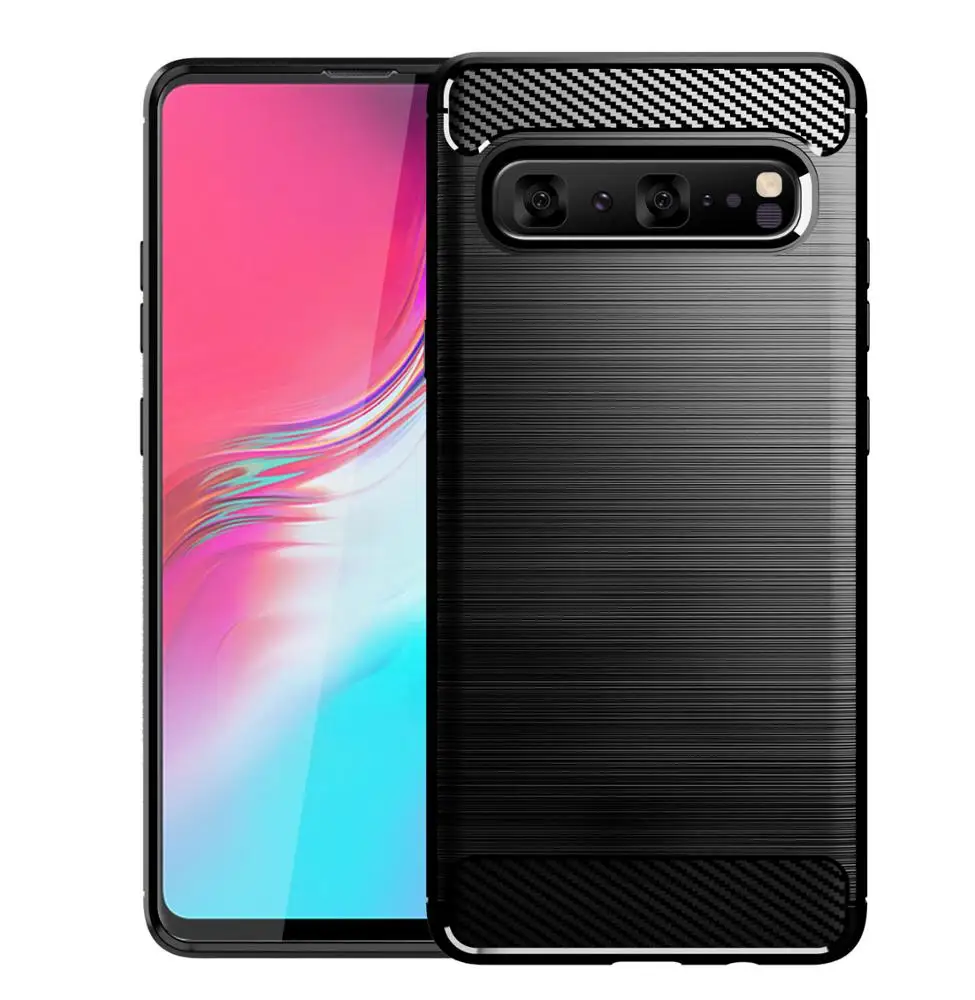 

Carbon Fiber Shockproof Soft TPU Back Cover mobile Phone Case For Samsung Galaxy S10 5G, N/a