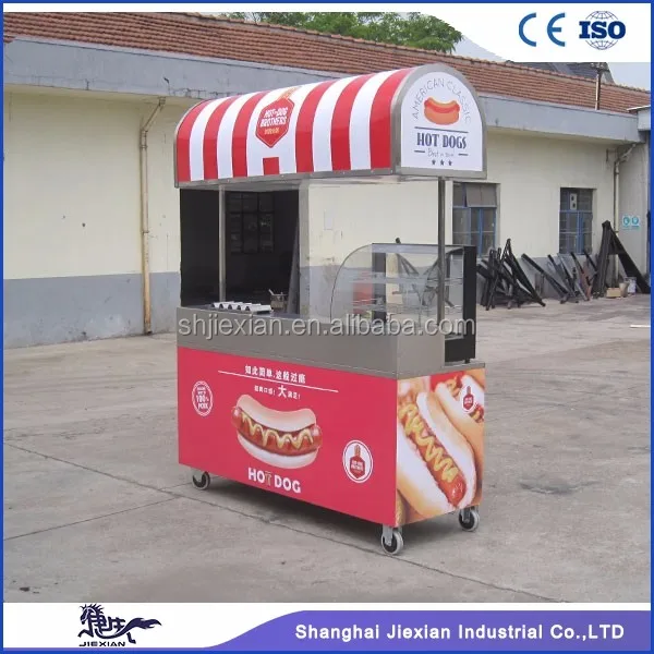 CE qualified hamburger hot dog carts mobile churros cart for sale