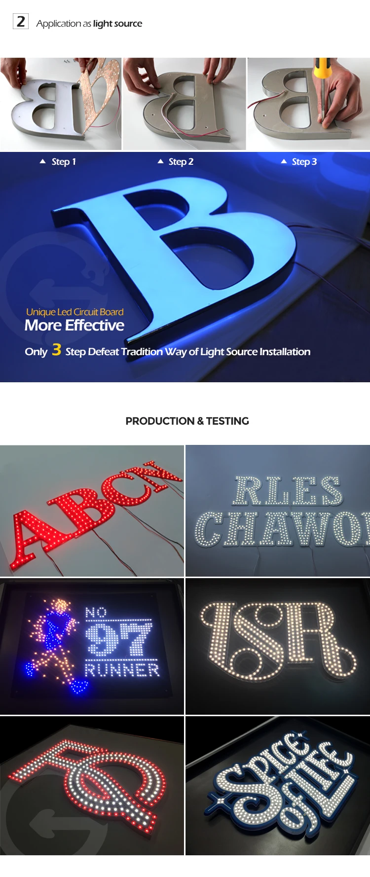 Manufacturer Custom Multicolor Led Circuit Board Letter Sign Led Pcb