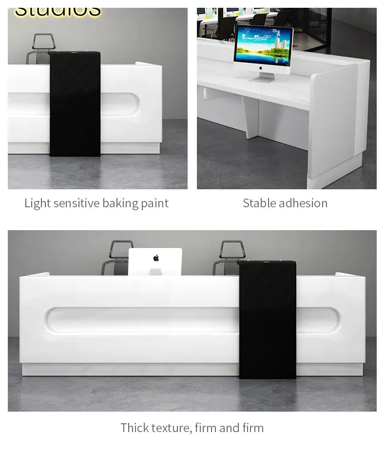 New Luxury Modern Office Furniture Paint Front Desk Reception Counter Welcome Desk