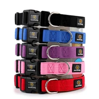 

Private Label Pet Products Cotton Canvas Pet Collars With Nylon Webbing Dog Collar