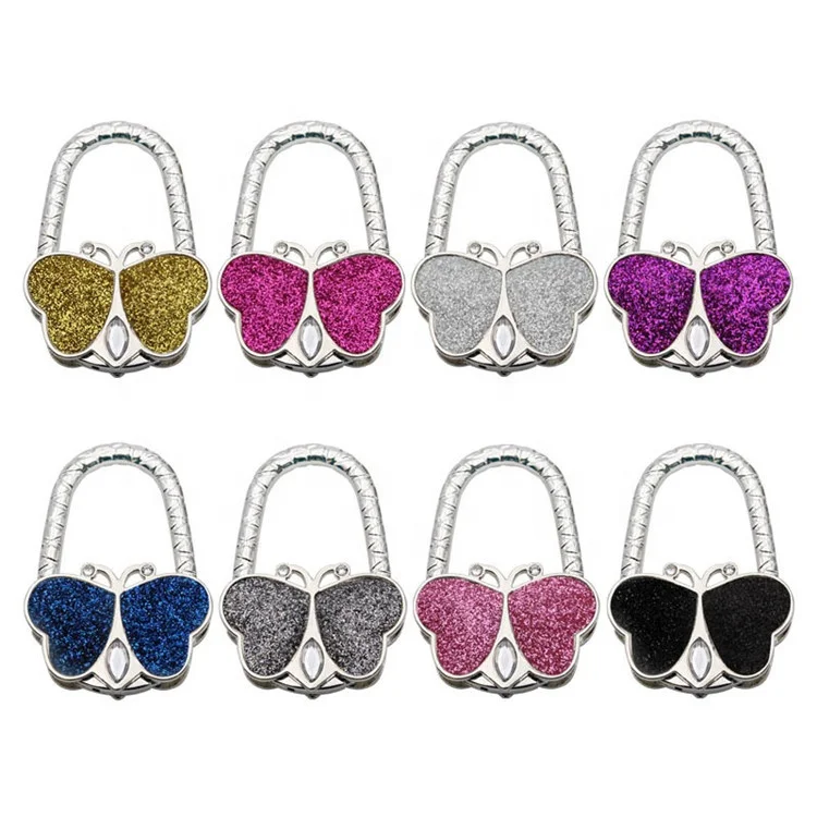 

Meetee BHR-014 Alloy Holder Folding Foldable Handbag Bag Purse Table Hook Hanger, 17 colors