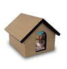 Dog House Wood Pet Urn Medium Holds Up to 80 Cubic Inches of Ashes Brown Pet Cremation Urn for Ashes Engraving Sold Separately