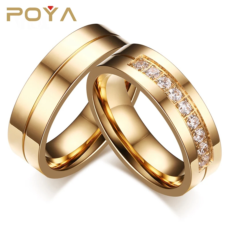 

1 Pair Wedding Rings for Women Men Couple Promise Band Stainless Steel Anniversary Engagement Jewelry Alliance Bijoux