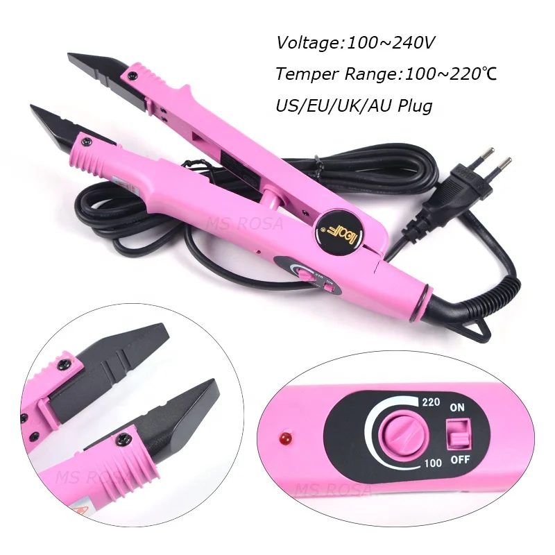 

Wholesale Hair Fusion Extension Iron EU Plug Loof Fusion Connector Machine For Hair Extension, Black,pink