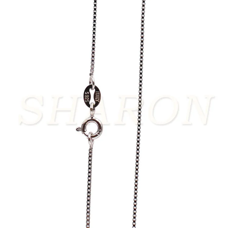 

Wholesale S925 Pure Sterling Silver Italy Box 18 Inch Necklace Chain