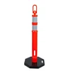 rubber base 1100mm red color 2 reflectors plastic removable warning post