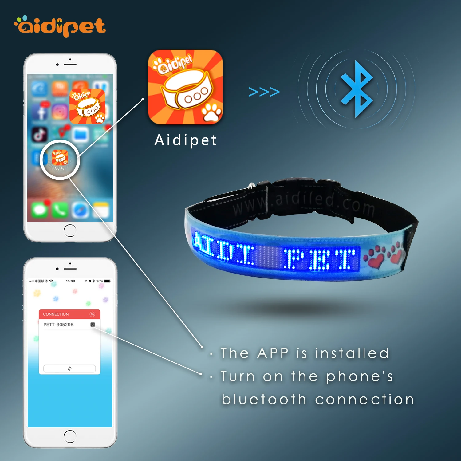 Technical Dog Collar By App Controlled Dog Collars With Led Screen To