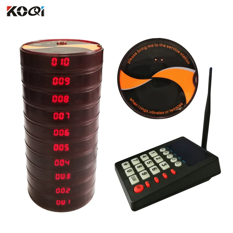 

Alphanumeric Pager Queue Management System Queue Keypad K-999 With Smart Pager K-14 With 433.92MHZ