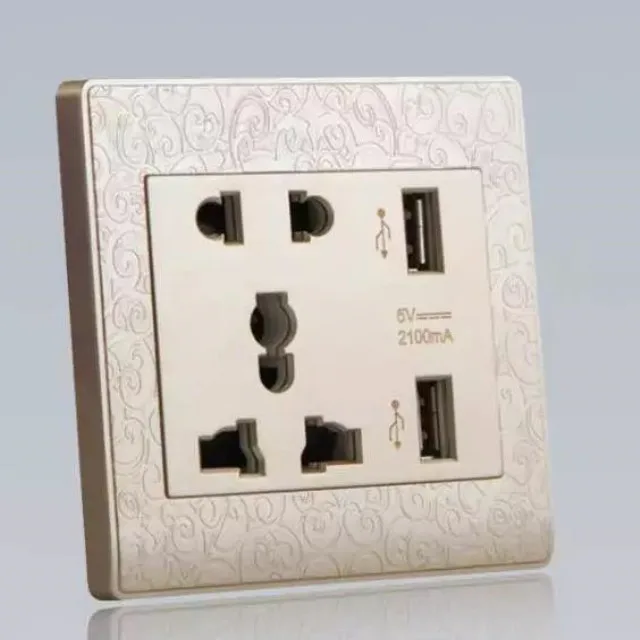 5 pole USB socket-gold_