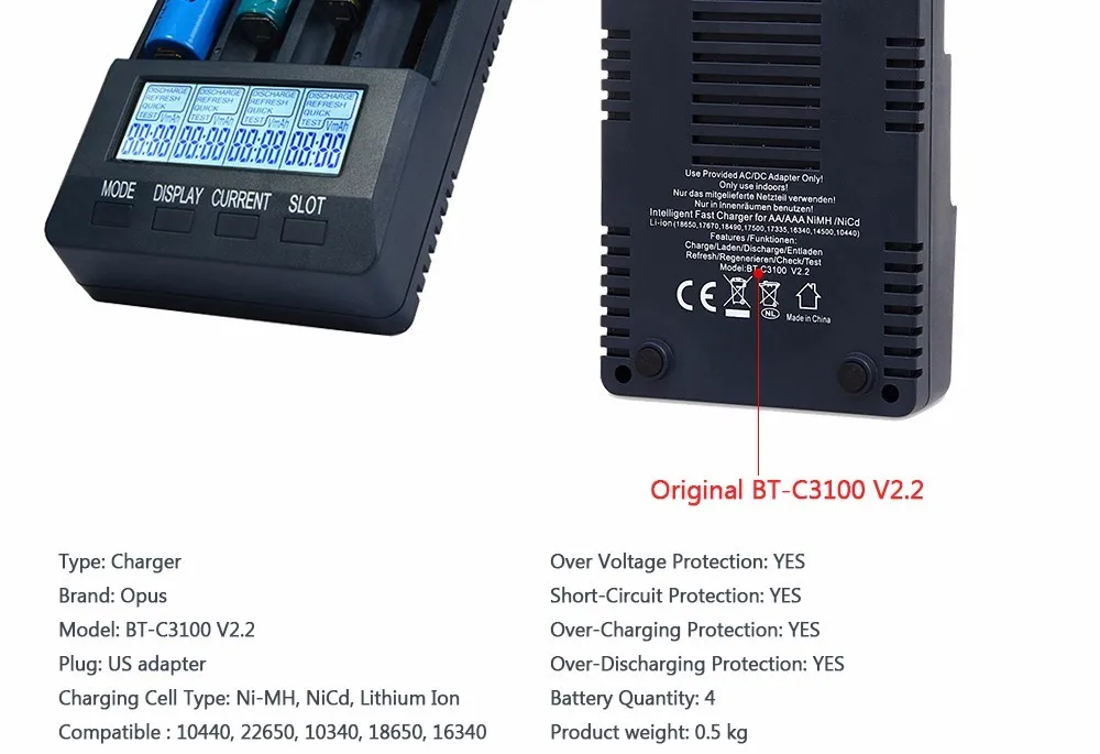 Opus-cargador de batería estándar BT-C3100 V2.2, D... – Grandado