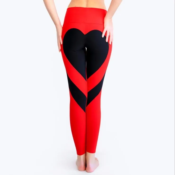 Fashion Women's Active Yoga Pants Heart 