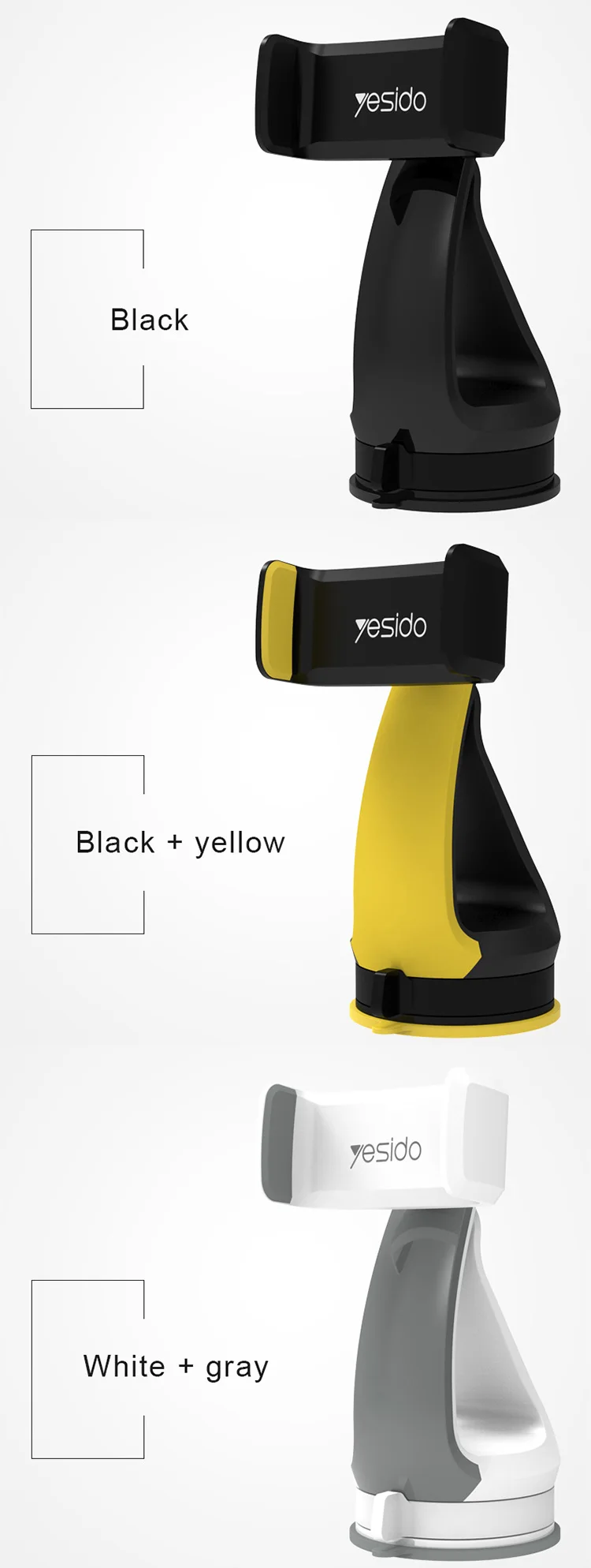 yesido universal spring clip 360 angle rotation mobile phone car holder suction cup car phone mount buy universal car holder magnetic car phone mount holder car holder for mobile phone product on alibaba com alibaba com