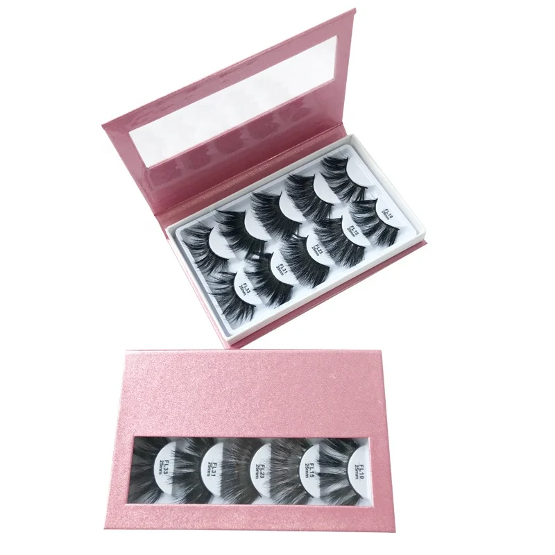 

Quick shipping Small Order 5 pack 25 mm Faux Mink Eyelashes Lash book, Natural black