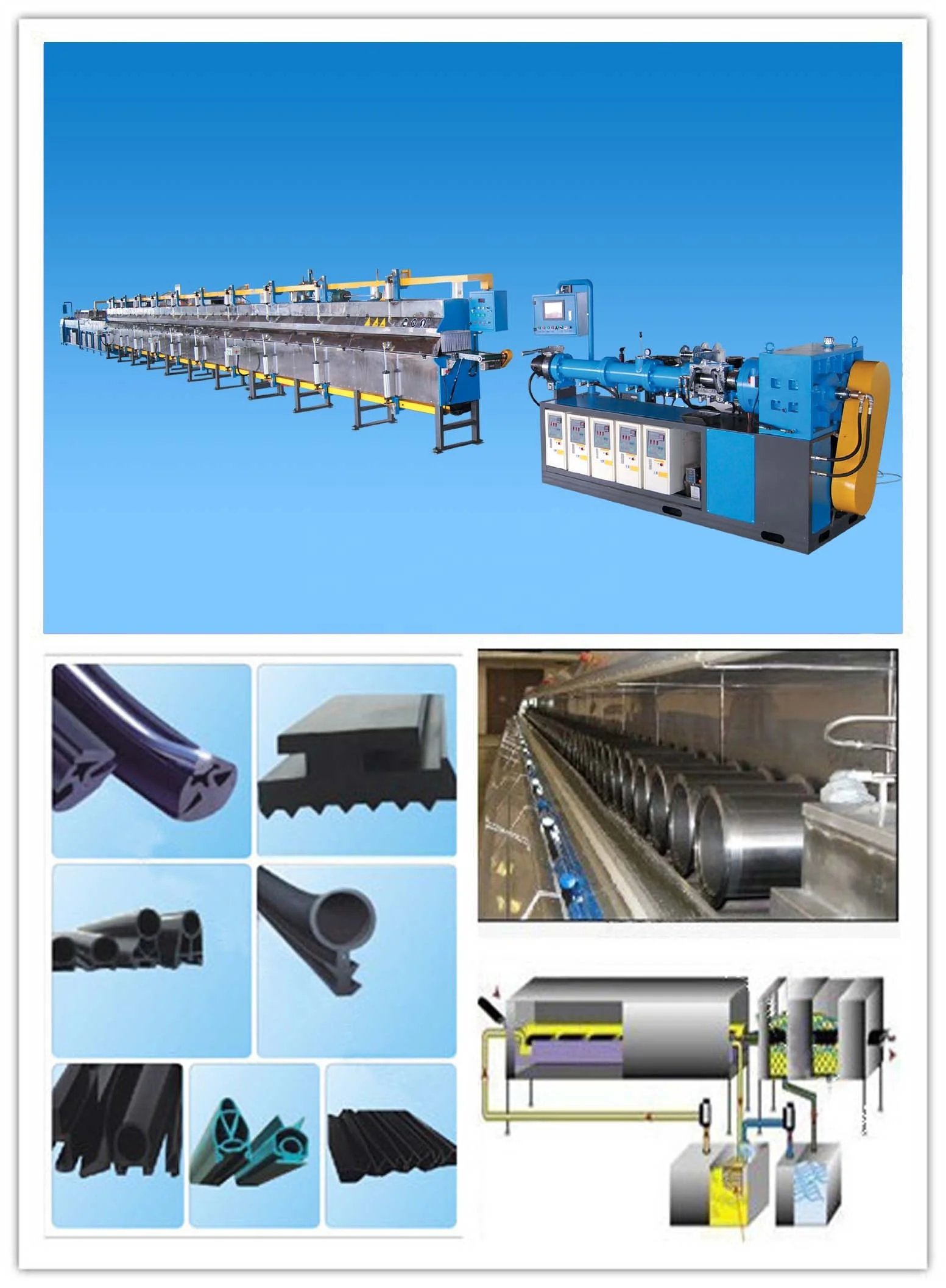 Lcm Salt Bath Rubber Vulcanization Extrusion Machine For Rubber Strip