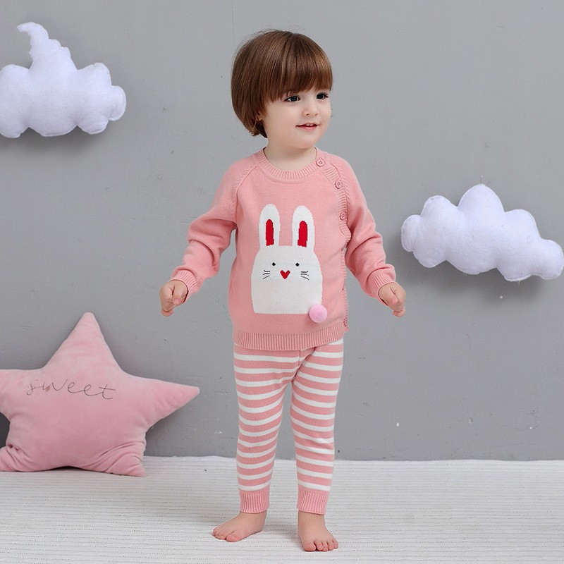 

2018 hot sale winter children rabbit print baby sweater