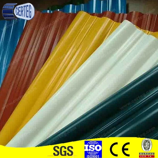 prepainted galvanized color coated corrugated steel roofing sheet in various colors