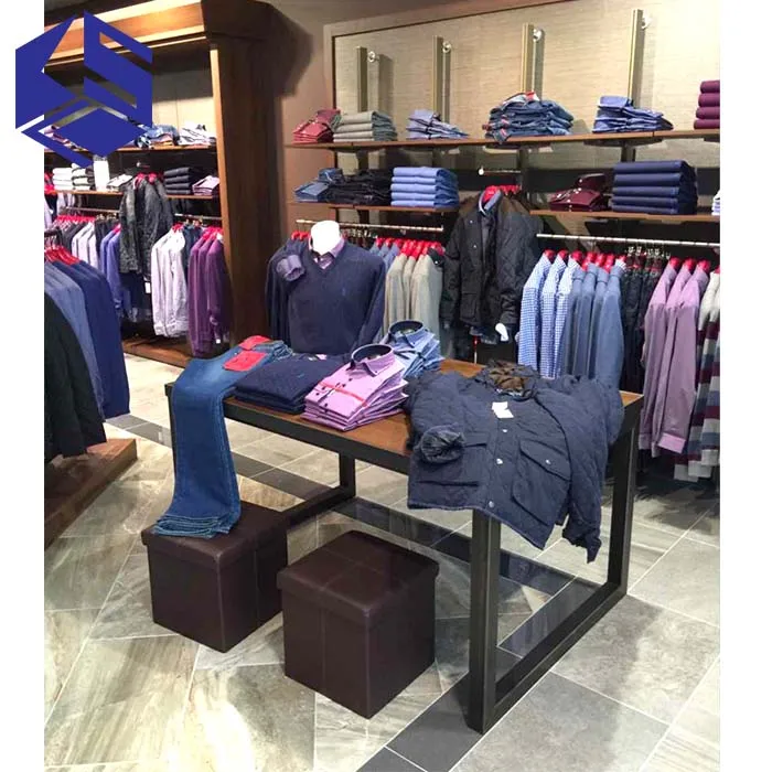 Modern Shop Counter Design Wood Nesting Tables Display For Garment