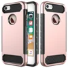 Full Protective Dual Layer Carbon Textured Hybrid Cell Phone Cases for iPhone SE/5S/5 with logo hole