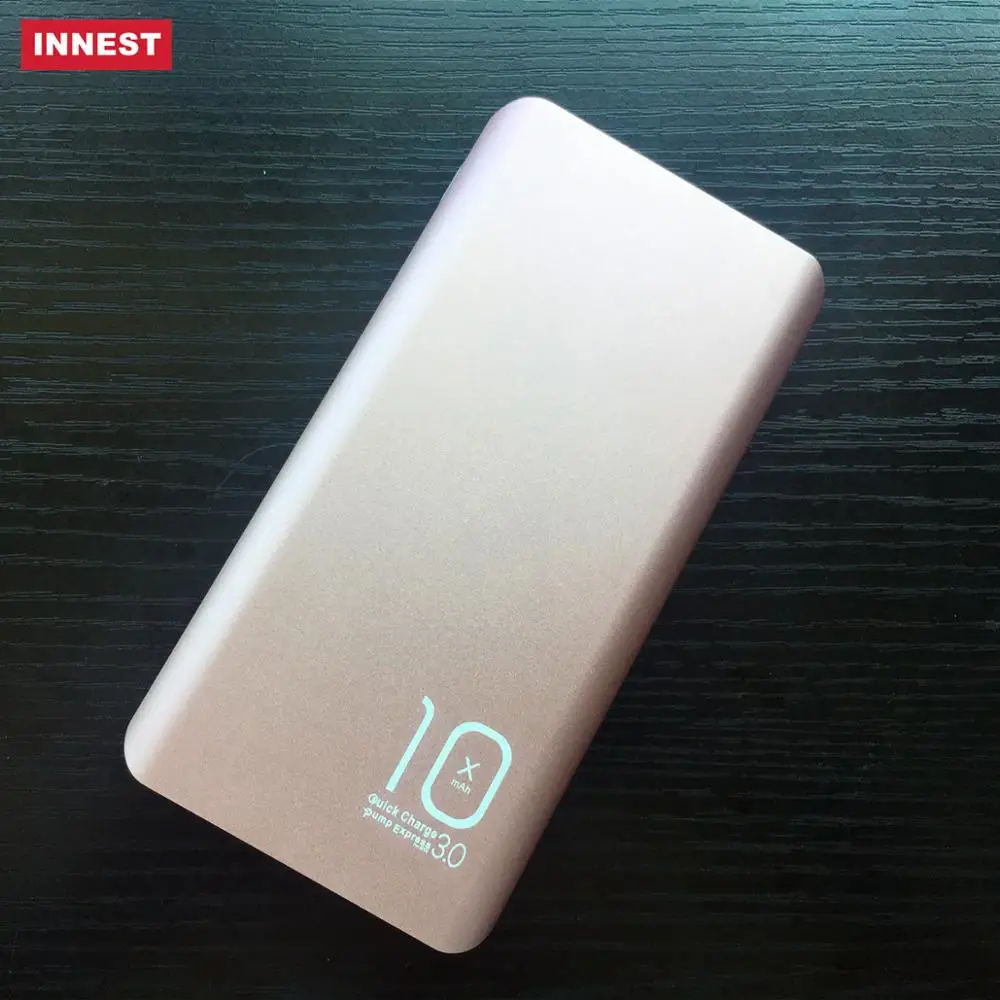 

Roseo golden metal super-thin QC3.0 fast charge 1000mah Dual USB type C powerbank, Red;silver;black;rose golden;green