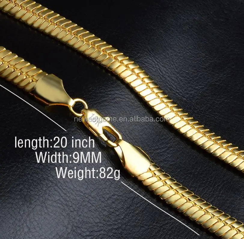 

Good quality Korean jewelry wholesale European and American hot jewelry gold fine 5MM full body 18K gold necklace mixed batch