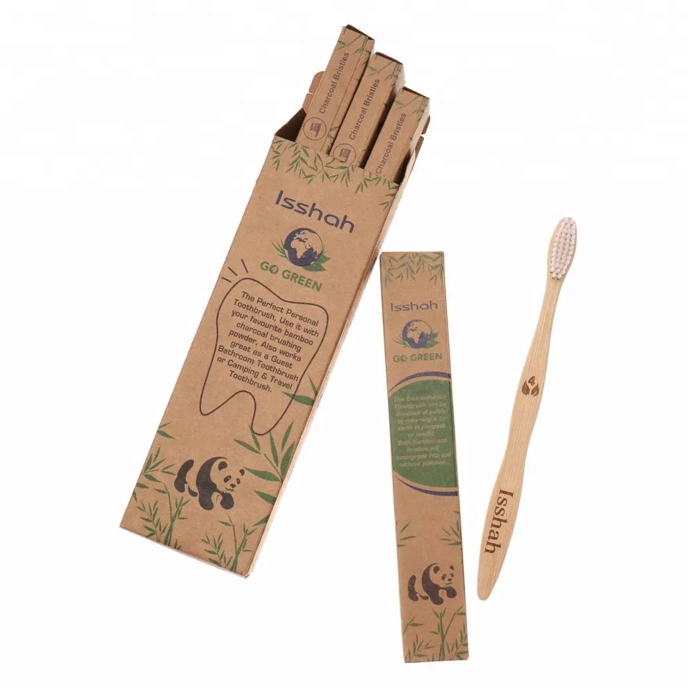 

4 Pack Bamboo Tootjbrushes Sets with Custom Printing and LOGO